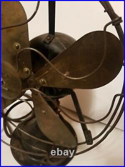 Rare Antique 1909 Colonial Brass Electric Table Fan