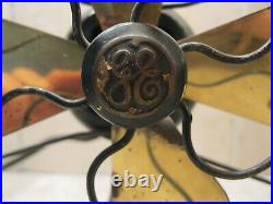 Rare Antique 1924 Ge Series G 6 Brass Desk Small Fan Vintage Electric Works