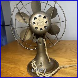 Rare Antique Diehl Fan Brass Blades Oscillating Working 10 Vtg Model E 29711