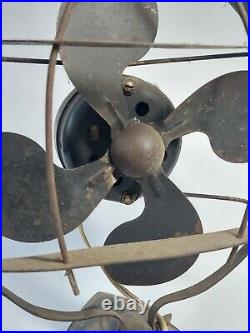 Rare Antique Emerson Seagull 1935 Iron and Metal Desk Fan, Aviation Great Design