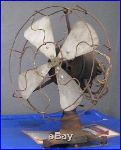 Rare Antique Iron Electric Fan The Standard Robbins Meyers J51229