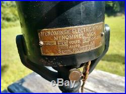 Rare Antique MENOMINEE Electric Table Teller Fan Brass and Cast Iron WORKS