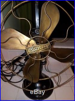 Rare Antique Vintage Electric Century Type S3 Brass Fan