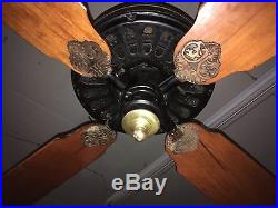 Rare Complete Antique Robbins & Myers Ceiling Fan Vtg Restaurant Old 364-17E