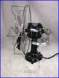 Rare Restored Martinot French Antique Electric Fan Oscillator on a gear track