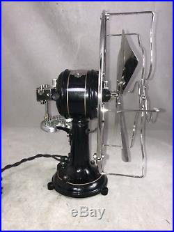 Rare Restored Martinot French Antique Electric Fan Oscillator on a gear track
