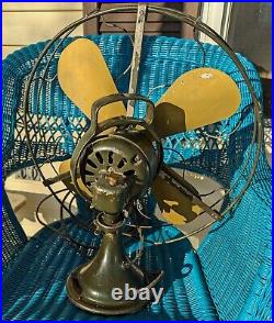 Rare SPRAGUE ELECTRIC WORKS Oscillating Fan Steel Working Original Label 15.5