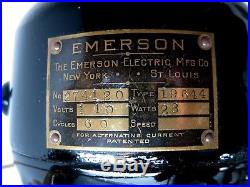Rare Vintage Antique EMERSON Cast Iron with Bullwinkle Brass Blades Electric Fan