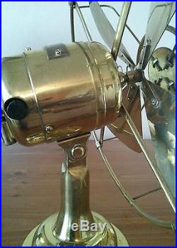 Rare mint 8 All Brass Crocker Wheel antique electric fan circa 1912
