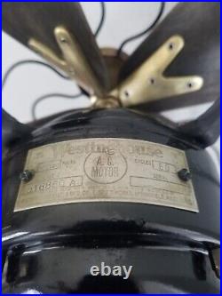 Restored Antique 1925 Westinghouse 516860A Oscillating 12 Desk Fan 3 speeds