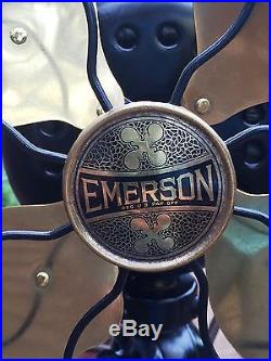 Restored Antique Emerson Brass Blade Fan Model 29646