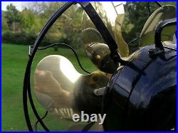 Restored Emerson # 27666 BIG MOTOR 6 brass blade oscillating electric fan LOOK