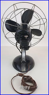 Robbins & Myers 1504 Art Deco 3 Speed Oscillating Desk Fan WORKS! Double Diamond
