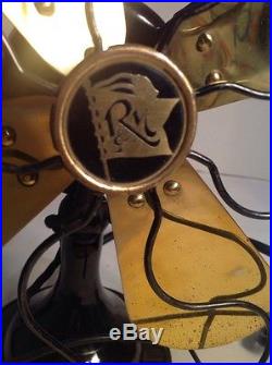 Robbins & Myers Electric Fan 12 Brass Vintage Antique Old Motor, Ohio Great