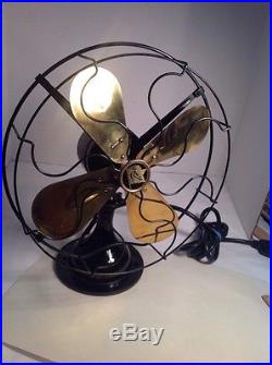Robbins & Myers Electric Fan 12 Brass Vintage Antique Old Motor, Ohio Great