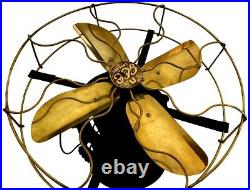 Round Antique Brass Vintage Collectible Old Functional Electrical Wall Fan WF 01