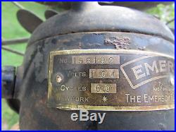 SUPER Rare 1910 EMERSON 11644 BRASS BLADE Fan CAST IRON Base withMODEL 1500 GUARD