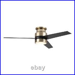 Smaair 52 Black and Gold Indoor Low Profile Ceiling Fan with Light