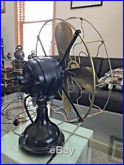Spectacular Antique Robbins & Myers Standard 1411 Electric Fan 17 Brass Cage
