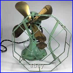 Star-Rite Electric Fan 8320IM 8 Inch Brass Blades Fitzgerald MFG For Parts Runs