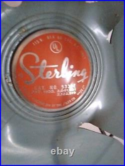 Sterling Electric Fan Metal Blade Works Great Vintage/Antique 1 Speed Powerful