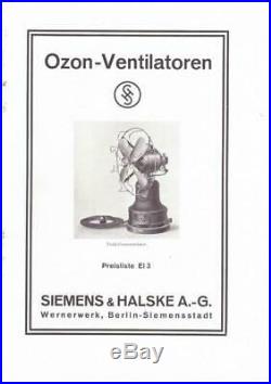 Totally rare ozone table desk fan Siemens & Halske, Siemens Schuckert, Bauhaus