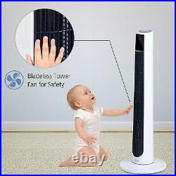 Tower Fan 38 Inch Bladeless Oscillating Quiet Fan with Remote Control and LED