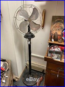 Unique Antique Signal Electric Cast Iron Funeral Parlor Pedestal Fan