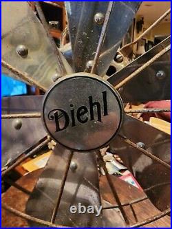 VINTAGE 16DEIHL CHROME SIX BLADE 1920s Tilt Osc Fan Fan