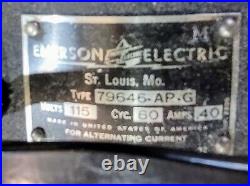 VINTAGE 1940 12 Emerson 79646AP-G Electric Fan 4 Blade 3 Speed Oscillating EUC