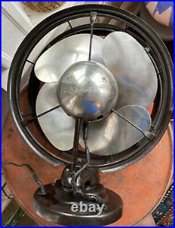 VTG 1937 Antique 10 Silver Swan Oscillating Fan Model 5250C Single Speed