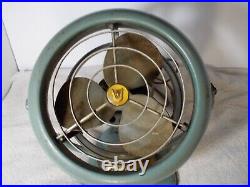 VTG 1950s MID CENTURY MODERN VORNADO TABLE FAN MODEL 16C2-1 TURQUOISE 2 SPD