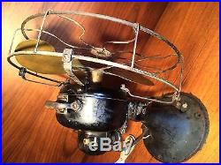 Vtg Antique Emerson 12 Brass Blade Oscillating Fan 3 Speed Type 29646 No 29646