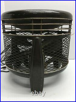 VTG Emerson Electric Round Floor Fan Antique USA Metal Foot Stool-Works Great