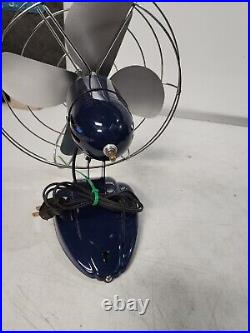 Vintage 10 Electric Fan Wizard fully restored. Deep blue