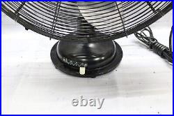 Vintage 12 CINNI Electric 3-Speed Oscillating Industrial Black Mid-Century Fan