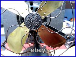 Vintage 1920 Ge Oscillating Table Fan With Handle 17 Inches