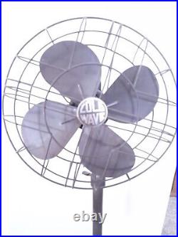 Vintage 1920's Cold Wave Art Deco Industrial Style Cast Iron Base Oscilating fan