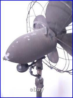 Vintage 1920's Cold Wave Art Deco Industrial Style Cast Iron Base Oscilating fan