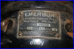 Vintage 1920's EMERSON Type 29646 3 Speed 12 4 Blade Oscillating Electric Fan