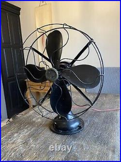 Vintage 1923 Westinghouse Table Fan Works All Black