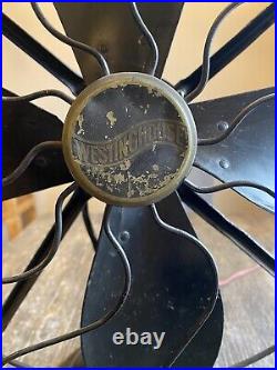Vintage 1923 Westinghouse Table Fan Works All Black