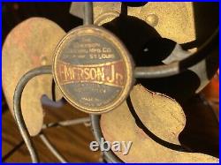 Vintage 1930's Emerson Jr 9 Inch Brass Blades Working Fan withVideo