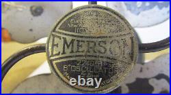 Vintage 1930s Emerson 2240B 8 Inch 4-Blade Oscillating Fan, WORKS