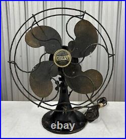 Vintage 1930s Emerson B Jr 10 Inch Oscillating Metal Fan Tested Working