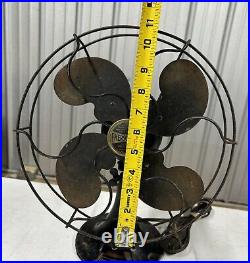 Vintage 1930s Emerson B Jr 10 Inch Oscillating Metal Fan Tested Working