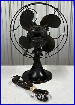 Vintage 1930s Emerson B Jr 10 Inch Oscillating Metal Fan Tested Working