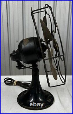 Vintage 1930s Emerson B Jr 10 Inch Oscillating Metal Fan Tested Working