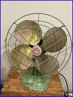 Vintage 1930s Emerson Junior Desk Fan 2660-B With Gold Blades Working (10A)