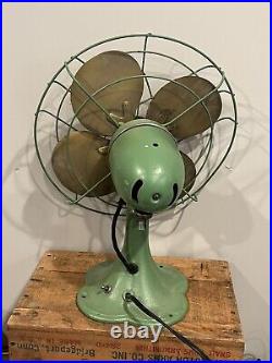 Vintage 1930s Emerson Junior Desk Fan 2660-B With Gold Blades Working (10A)